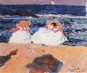 maria y elena en la playa Joaquin Sorolla